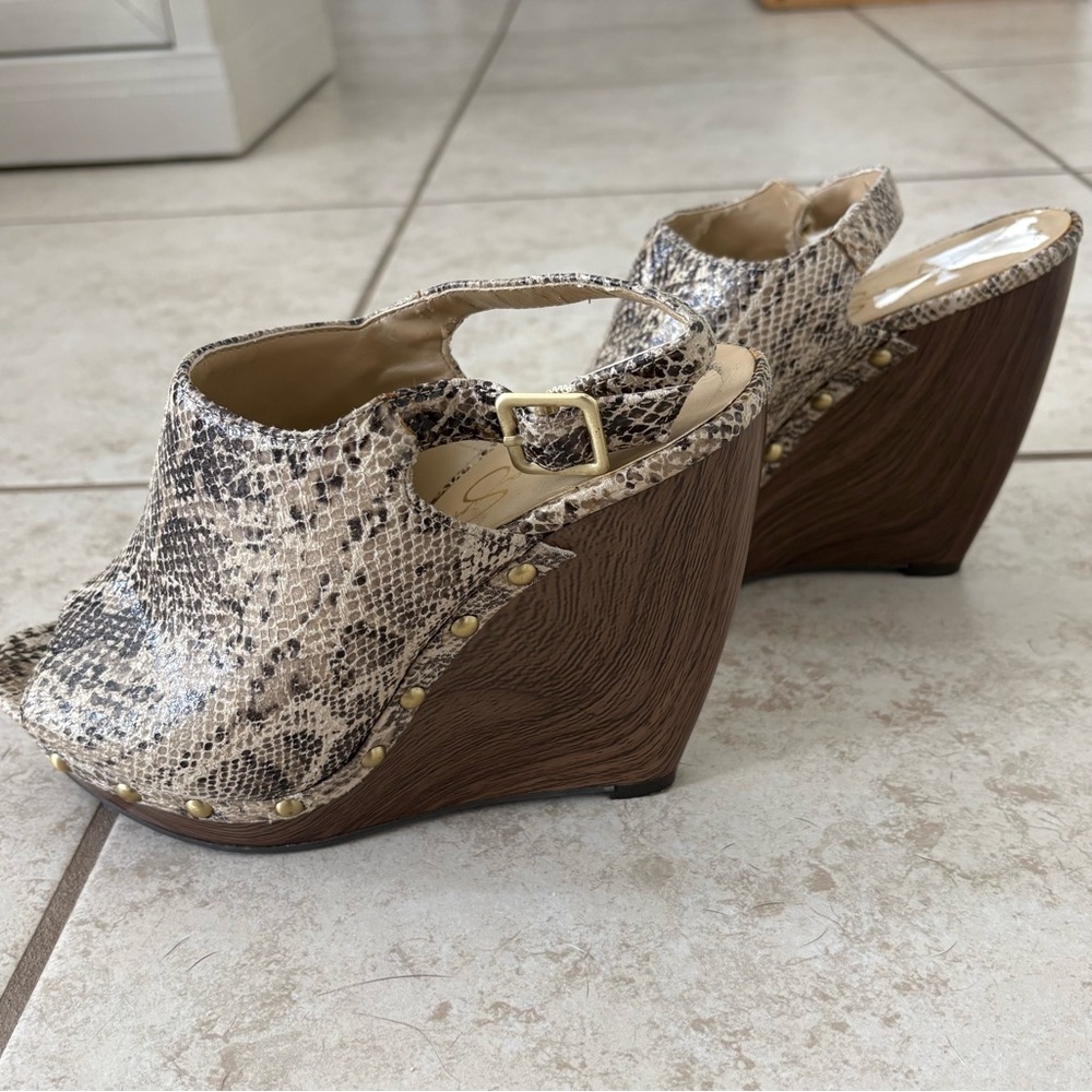 Jessica Simpson Snakeskin Wedge Sandals